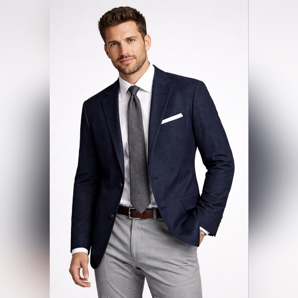 GAP Other - GAP Mens Chambray Denim Sport Coat Blazer Midnight Blue Size Large 42R Preppy